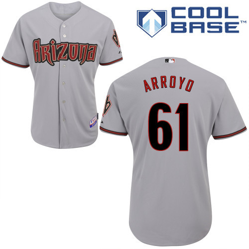 Arizona Diamondbacks  #61 Arroyo Grey Authentic Personalized Road cool Jersey