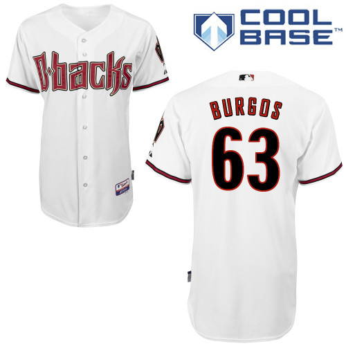 Arizona Diamondbacks #63 Burgos White Authentic Personalized Home cool Jersey
