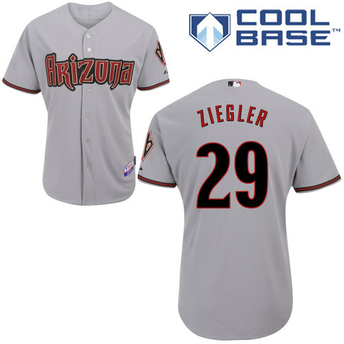 Arizona Diamondbacks #29 Ziegler Grey Authentic Personalized Road cool Jersey