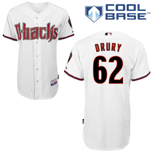 Arizona Diamondbacks #62 Drury White Authentic Personalized Home cool Jersey