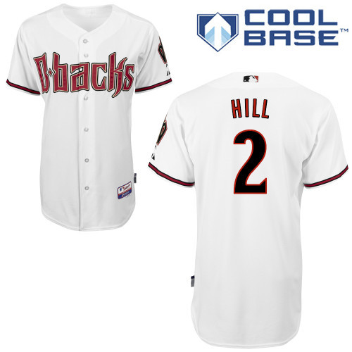 Arizona Diamondbacks #2 hILL White Authentic Personalized Home cool Jersey