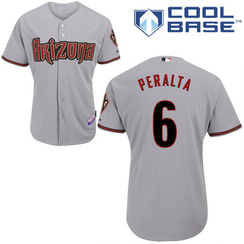 Arizona Diamondbacks #6 peralta Grey Authentic Personalized Road cool Jersey