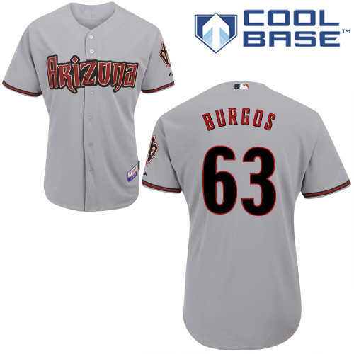 Arizona Diamondbacks #63 Burgos Grey Authentic Personalized Road cool Jersey