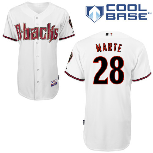 Arizona Diamondbacks #28 Marte White Authentic Personalized Home cool Jersey