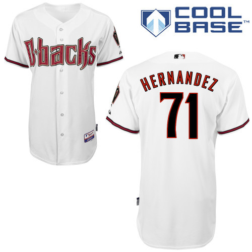 Arizona Diamondbacks  #71 Hernande White Authentic Personalized Home cool Jersey