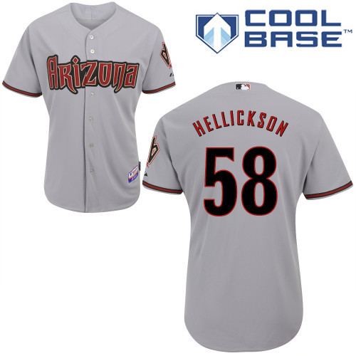 Arizona Diamondbacks #58 Hellickson Grey Authentic Personalized Road cool Jersey