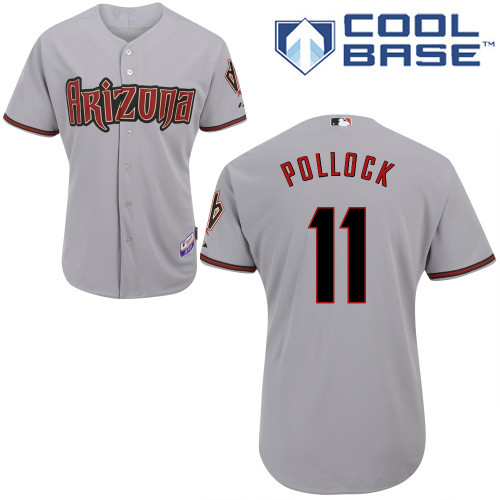 Arizona Diamondbacks  #11 Pollock Grey Authentic Personalized Road cool Jersey