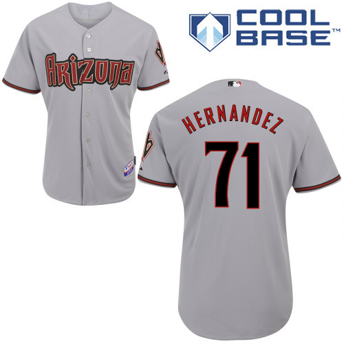Arizona Diamondbacks  #71 Hernandez Grey Authentic Personalized Road cool Jersey