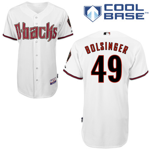Arizona Diamondbacks #49 Bolsinger White Authentic Personalized Home cool Jersey