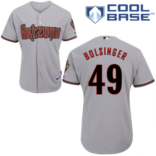 Arizona Diamondbacks #49 Bolsinger Grey Authentic Personalized Road cool Jersey