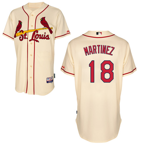 St.Louis Cardinals #18 Martinez Beige Baseball Jersey St.Louis Cardinals #18 Martinez Beige Baseball Jersey