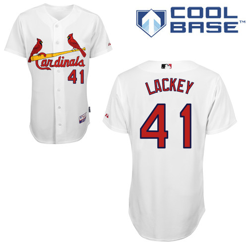 St.Louis Cardinals #41 Lackey White  Baseball Jersey