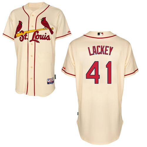 St.Louis Cardinals #41 Lackey Beige  Baseball Jersey