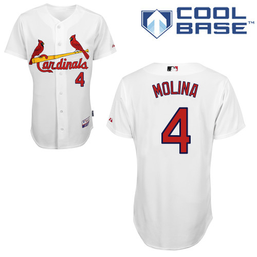 St.Louis Cardinals #4 Molina White  Baseball Jersey