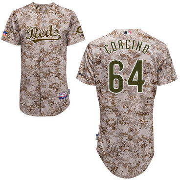 Cincinnati Reds #64 Corcino Authentic Personalized Alternate Camo Jersey