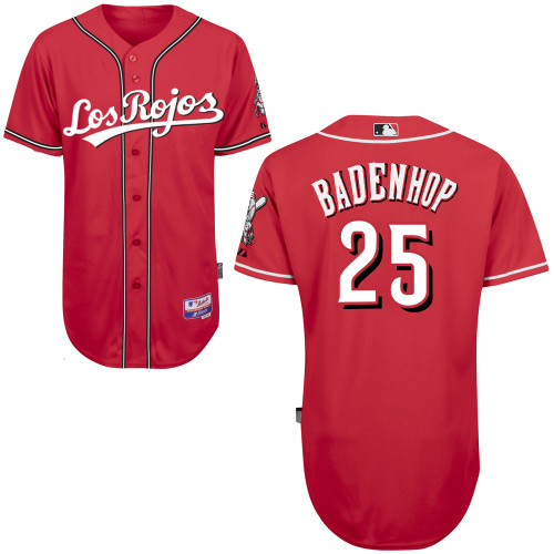 Cincinnati Reds #25 Badenhop Authentic Personalized Alternate Los Rojos red Jersey