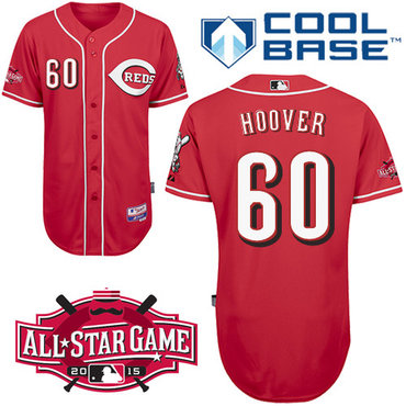 Cincinnati Reds #60 Hoover Authentic Personalized Alternate red Jersey w2015 All-Star Patch
