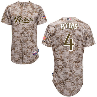 San Diego Padres #4Wil Myers Authentic Personalized Alternate Camo Jersey