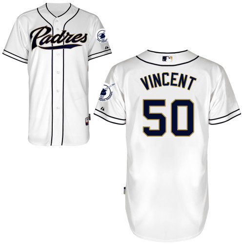 San Diego Padres #50 Nick Vincent Authentic Personalized Home White Jersey