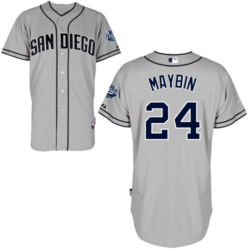 San Diego Padres #24Cameron Maybin Authentic Personalized Road Gray Jersey