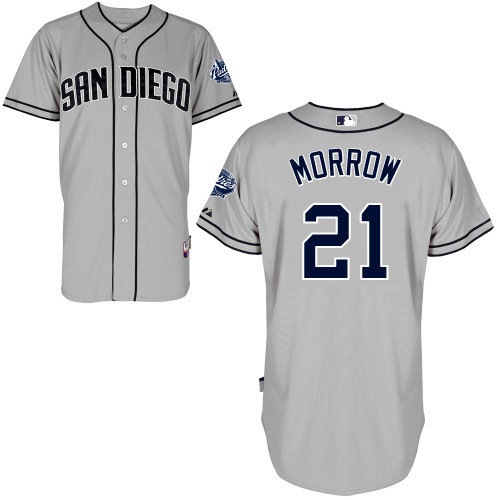 San Diego Padres #21   Brandon  Morrow Authentic Personalized Road Gray Jersey