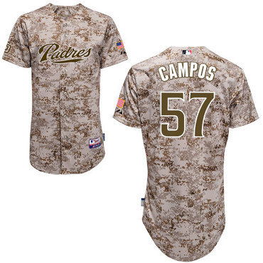 San Diego Padres #57Leonel Campos Authentic Personalized Alternate Camo Jersey