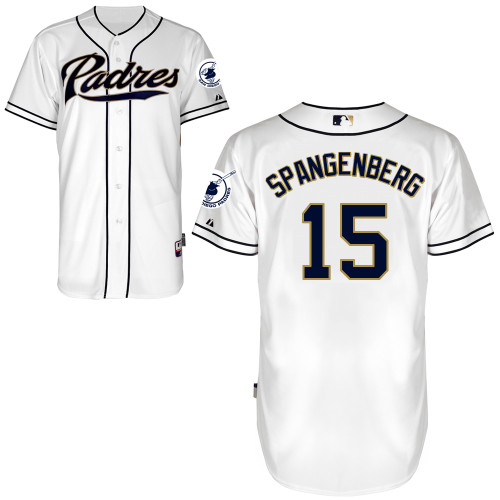 San Diego Padres #15Cory Spangenberg Authentic Personalized Home White Jersey