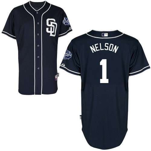 San Diego Padres #1 Chris Nelson Authentic Personalized Alternate Blue Jersey
