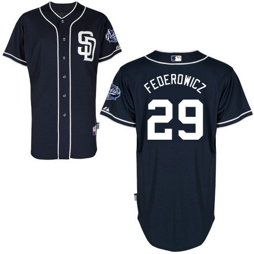 San Diego Padres #29Tim Federowicz Authentic Personalized Alternate Blue Jersey