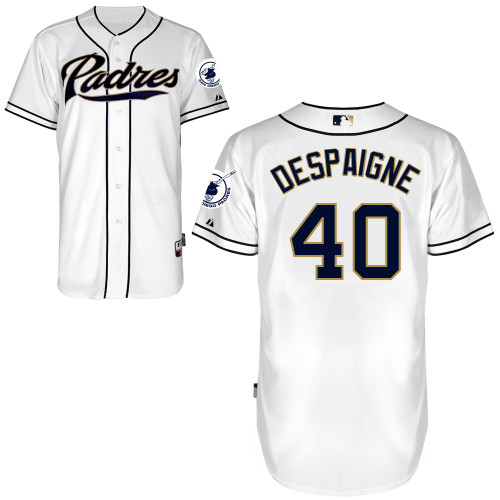 San Diego Padres #40Odrisamer Despaigne Authentic Personalized Home White Jersey