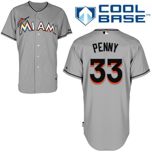 Miami Marlins #33Brad penny Authentic Personalized Road Gray Jersey