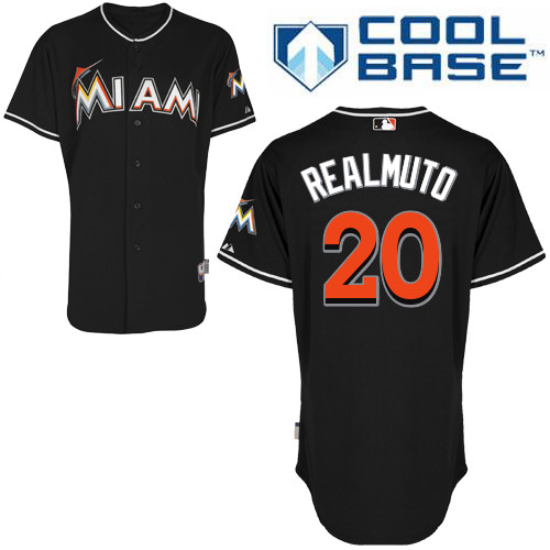 Miami Marlins #20Jacob Realmuto Authentic Alternate Black Jersey