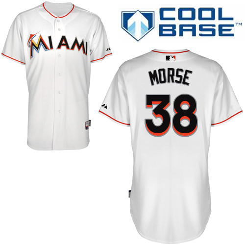 Miami Marlins #38 Michael MORSE Authentic Personalized Home White Jersey