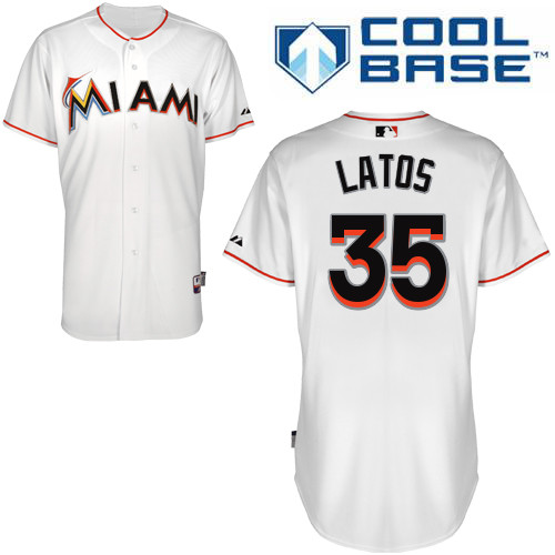 Miami Marlins #35 Mat  Latos Authentic Personalized Home White Jersey