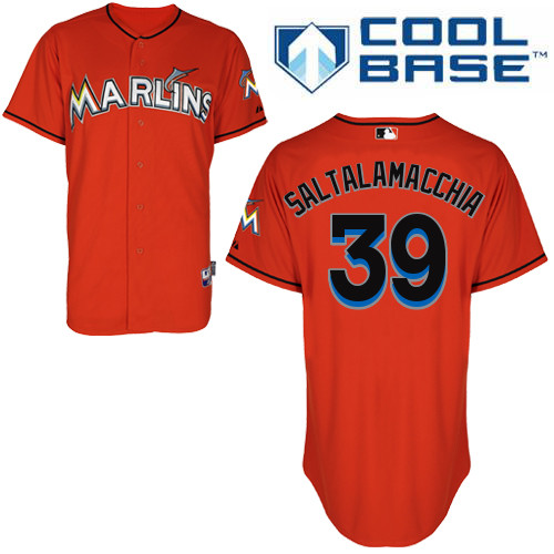 Miami Marlins #39Jarrod Saltalamacchia 2015 Cool Base Giancarlo Stanton Alternate red Jersey
