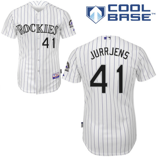 Colorado Rockies #41Jair  Jurrjens 2015 Personalized Home White Jersey