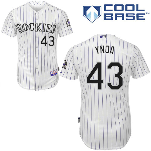 Colorado Rockies #43Rafael Ynoa 2015 Personalized Home White Jersey