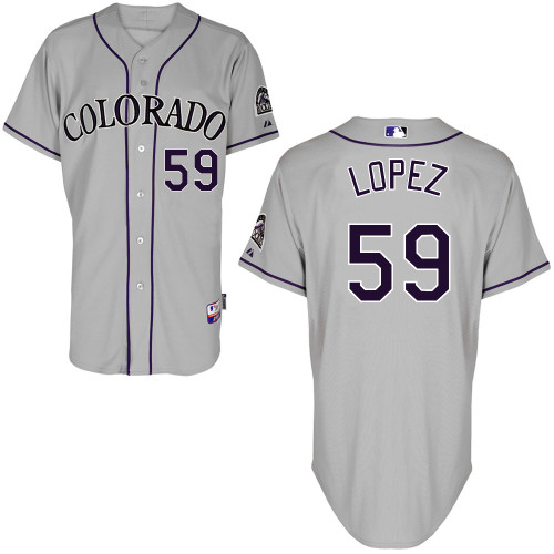 Colorado Rockies #59Wilton LOPEZ Authentic Personalized Road Gray Jersey