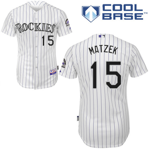 Colorado Rockies #15Tyler Matzek 2015 Personalized Home White Jersey