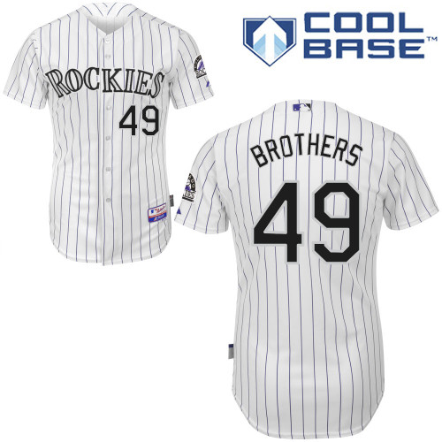 Colorado Rockies #49 Rex BROTHERS 2015 Personalized Home White Jersey