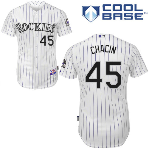 Colorado Rockies #45Jhoulys Chacin 2015 Personalized Home White Jersey