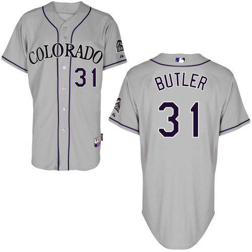 Colorado Rockies #31Eddie Butler Authentic Personalized Road Gray Jersey