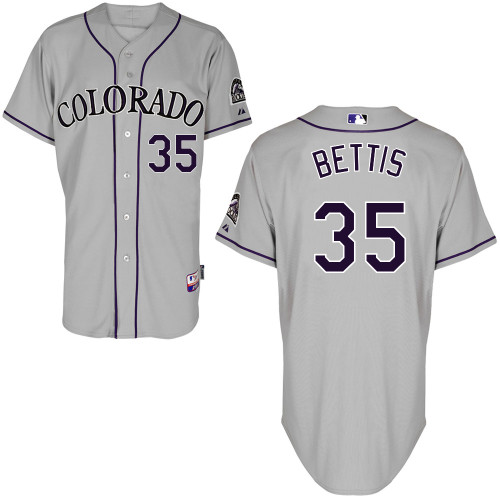 Colorado Rockies #35Chad Bettis Authentic Personalized Road Gray Jersey