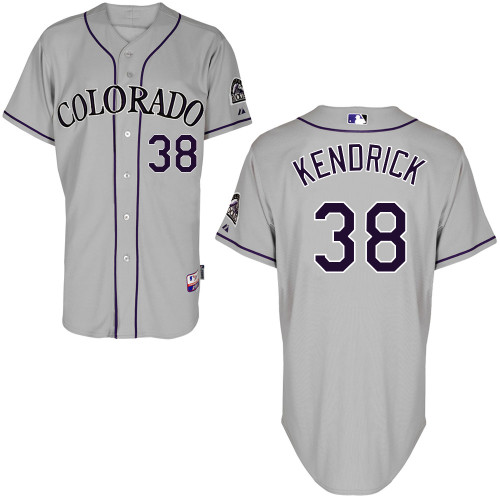 Colorado Rockies #38Kyle Kendrick Authentic Personalized Road Gray Jersey
