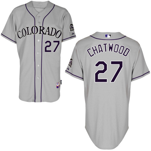 Colorado Rockies #27Tyler Chatwood Authentic Personalized Road Gray Jersey