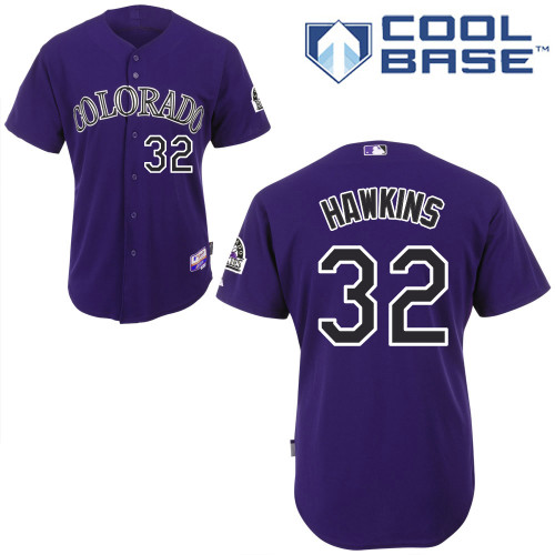 Colorado Rockies #32LaTroy  Hawkins Authentic Personalized Alternate Purple Jersey