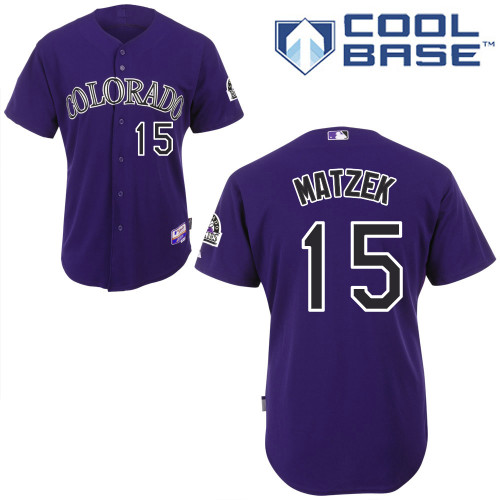 Colorado Rockies #15Tyler Matzek Authentic Personalized Alternate Purple Jersey