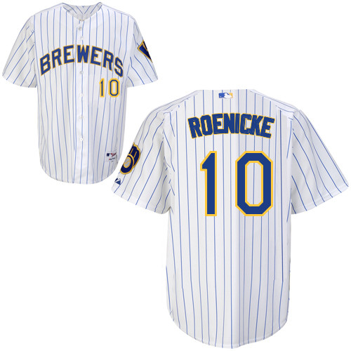 Milwaukee Brewers #10Ron Roenicke Authentic Personalized Alternate Home White Jersey