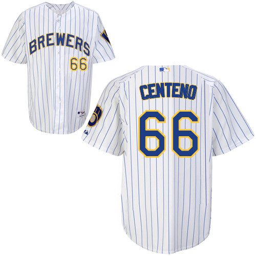 Milwaukee Brewers #66Juan Centeno Authentic Personalized Alternate Home White Jersey
