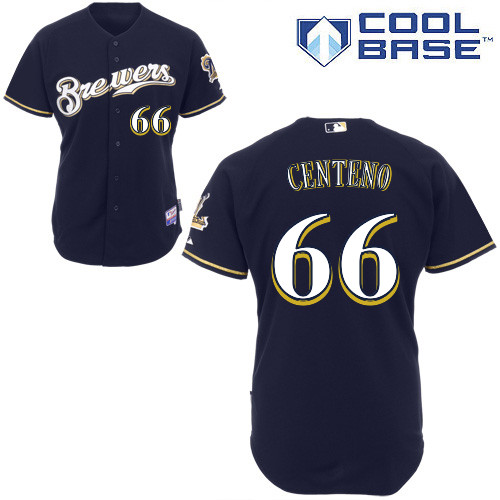 Milwaukee Brewers #66Juan Centeno Authentic Personalized Alternate Blue Jersey